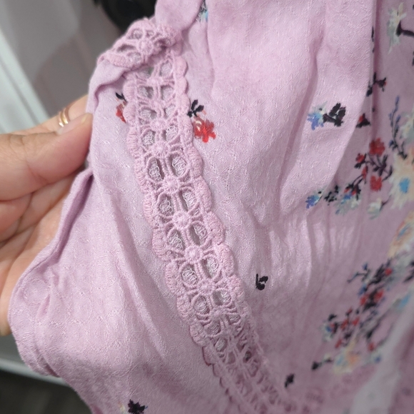 INTIMATELY FREE PEOPLE Purple Floral Maxi Slip Sundress with Plunge Neckline - Picture 14 of 16